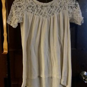 Off white dress shirt with lace sleeves